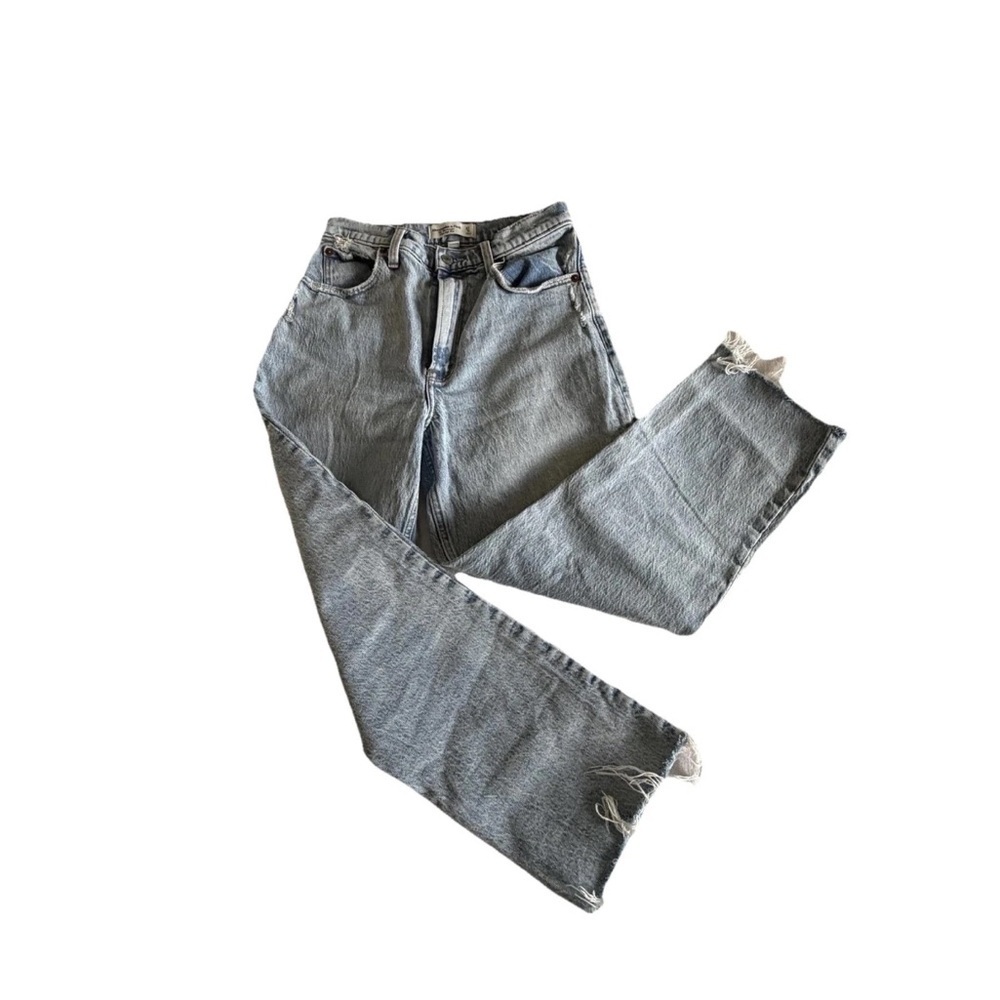 Abercrombie & Fitch Jeans Womens 4R Light Wash 90s Straight High Rise Raw Hem